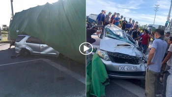 toan canh vu tai nan kinh hoang xe ben huc bay o to tai de bep xe 7 cho