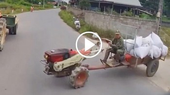 cong nong len doc bi xe tai nuot gon vao gam