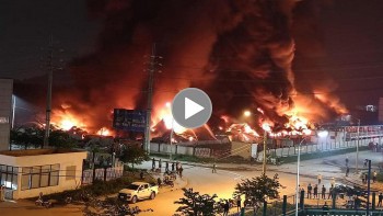 nong chay lon tai cong ty jufeng o kcn quang chau bac giang