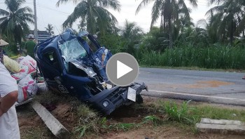 Tai nạn kinh hoàng giữa 2 xe tải khiến một tài xế tử vong