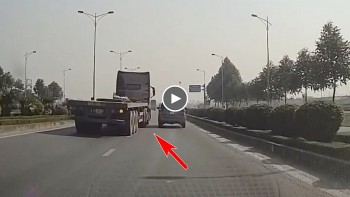 kinh hoang xe container danh vong nhu rang lac tren duong