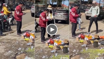 nang luong tich cuc nam shipper bi chay het hang duoc nguoi dan giup do