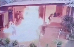 video con re tuoi xang dot nha bo me vo chieu 28 tet