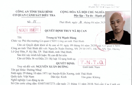 truy na nguyen xuan duong chong nu dai gia bat dong san thai binh