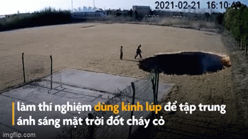 video thi nghiem voi kinh lup hai cha con khien ca san co rong 2000m2 chay rui