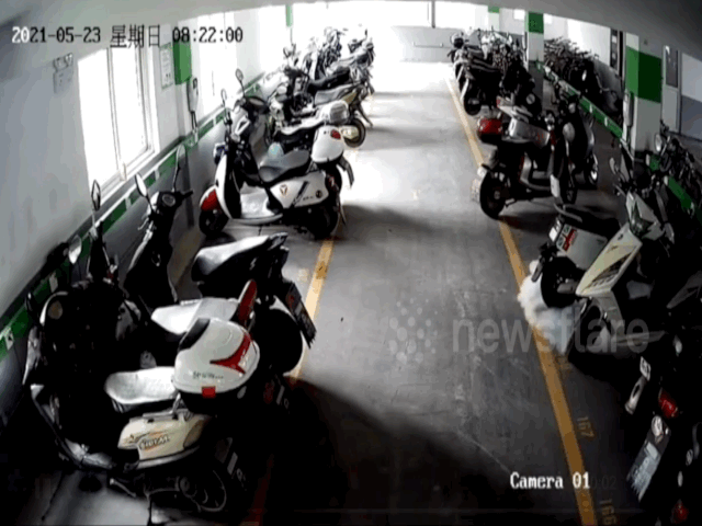 video xe dap dien phat no lua thieu rui ca gara