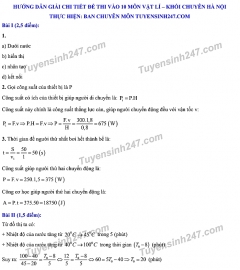 dap an de thi mon vat ly tuyen sinh lop 10 chuyen tp ha noi nam 2020