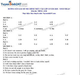 dap an de thi anh van tuyen sinh lop 10 vao thpt tinh ninh thuan nam 2020