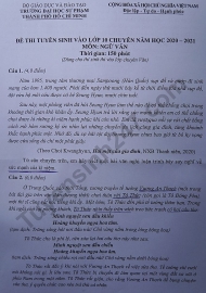 de thi ngu van tuyen sinh lop 10 vao chuyen th thuc hanh dai hoc su pham tphcm