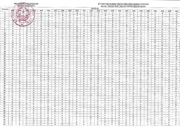 Đáp án chính thức môn Tiếng Trung thi tốt nghiệp THPT 2020 do Bộ Giáo dục & Đào tạo công bố