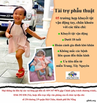 to chuc tra lai tuoi tho tim 5 truong hop khuyet tat van dong de tai tro phau thuat