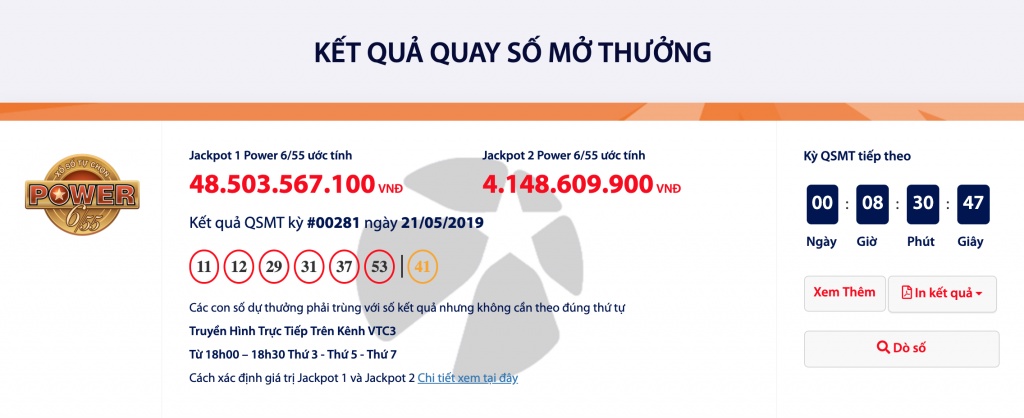 Kết quả Power 6/55 Vietlott hôm nay (23/5/2019): Giải "khủng" đã lên tới gần 50 tỉ đồng