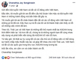 "Messi Thái Lan" bất ngờ xin lỗi vì "đá đểu" Văn Hậu trên Facebook