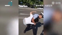 video co gai bi csgt quat nga vi dam manh dong