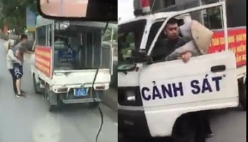 clip cong an phuong mac ao coc tay quan ngo lai xe bien xanh xu ly vi pham tren duong