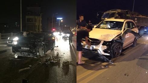 Video: 3 ô tô biến dạng sau cú đâm kinh hoàng trên cầu Vĩnh Tuy