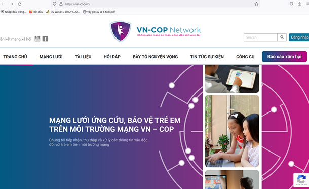 ra mat website tiep nhan cac bao cao xam hai tre em tren mang