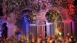 Không gian tiệc cưới lãng mạn của Duy Mạnh - Quỳnh Anh