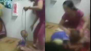 nguoi me buoc day thung vao co con thuong xuyen danh dap con da man