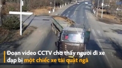 bi container can qua nguoi di xe dap thoat chet trong gang tac