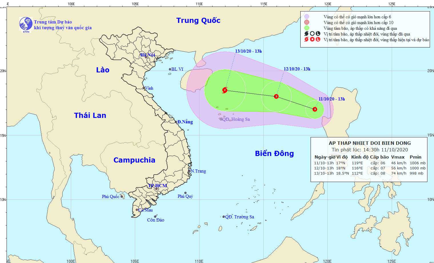 Thời tiết 12/10: Bão số 6 vừa qua, lại xuất hiện áp thấp nhiệt đới mới trên biển Đông